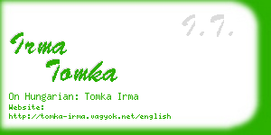 irma tomka business card